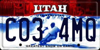 UT license plate C034MQ