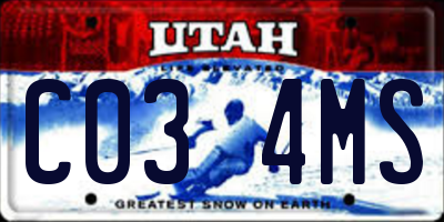UT license plate C034MS
