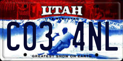 UT license plate C034NL