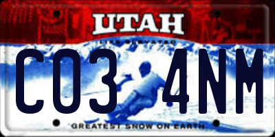 UT license plate C034NM