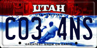 UT license plate C034NS