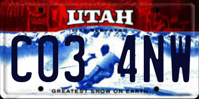 UT license plate C034NW