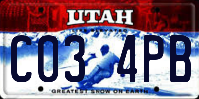UT license plate C034PB