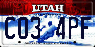 UT license plate C034PF