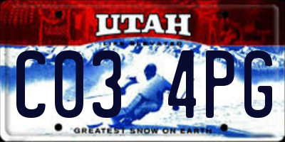 UT license plate C034PG