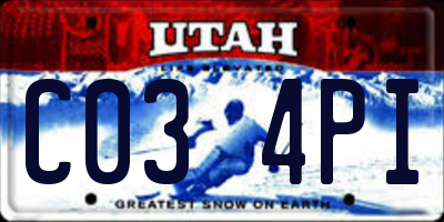 UT license plate C034PI