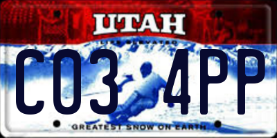 UT license plate C034PP