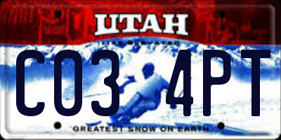 UT license plate C034PT