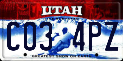 UT license plate C034PZ