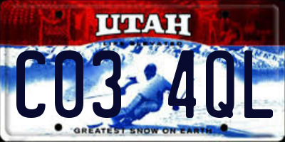 UT license plate C034QL