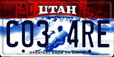 UT license plate C034RE