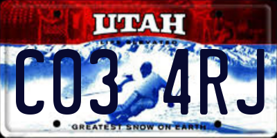 UT license plate C034RJ