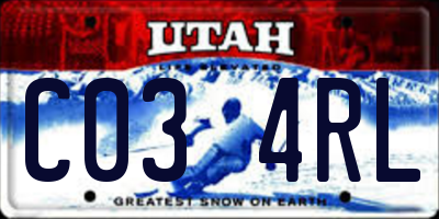 UT license plate C034RL