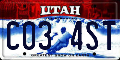 UT license plate C034ST