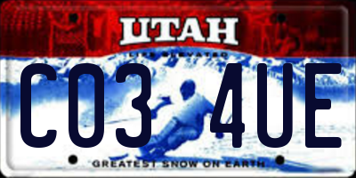 UT license plate C034UE