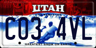 UT license plate C034VL