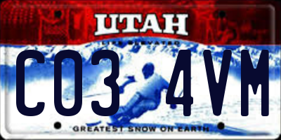UT license plate C034VM