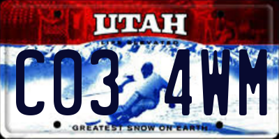 UT license plate C034WM