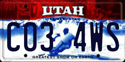 UT license plate C034WS
