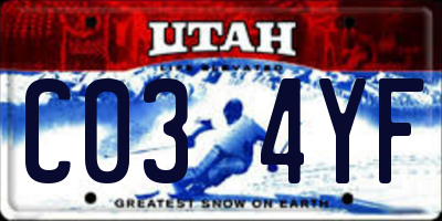 UT license plate C034YF