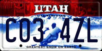 UT license plate C034ZL