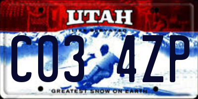 UT license plate C034ZP