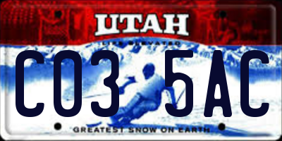 UT license plate C035AC