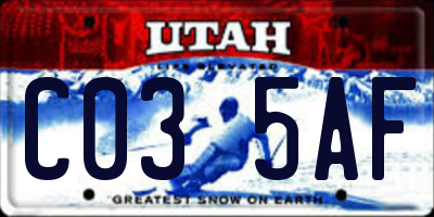 UT license plate C035AF