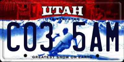 UT license plate C035AM
