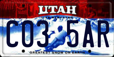 UT license plate C035AR
