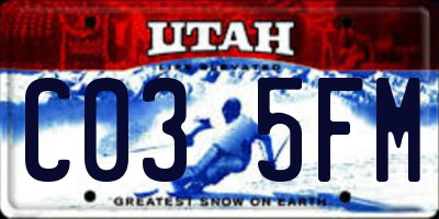 UT license plate C035FM
