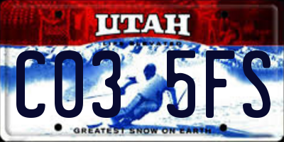 UT license plate C035FS