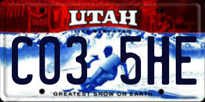 UT license plate C035HE
