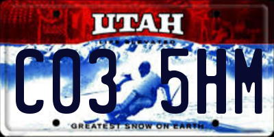 UT license plate C035HM