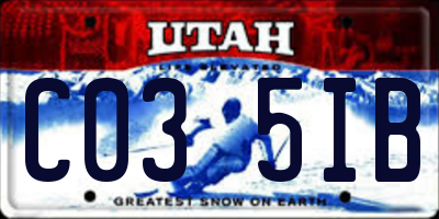UT license plate C035IB