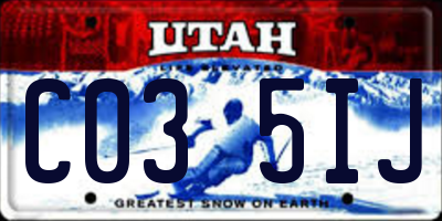 UT license plate C035IJ