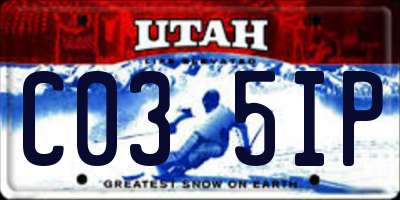 UT license plate C035IP