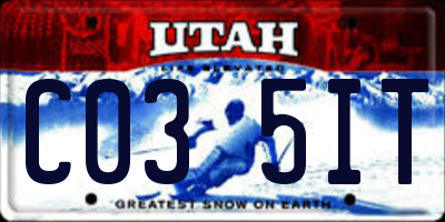 UT license plate C035IT