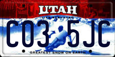 UT license plate C035JC