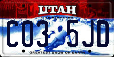 UT license plate C035JD