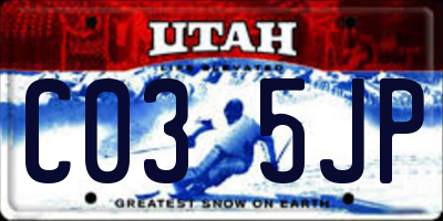UT license plate C035JP