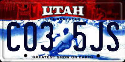 UT license plate C035JS