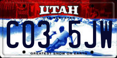 UT license plate C035JW