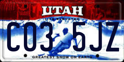 UT license plate C035JZ