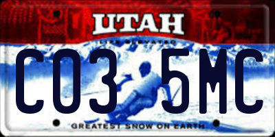 UT license plate C035MC