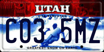 UT license plate C035MZ