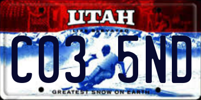 UT license plate C035ND