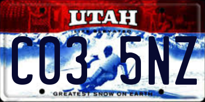 UT license plate C035NZ