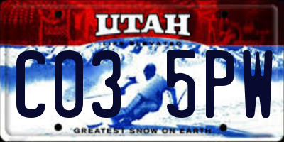 UT license plate C035PW
