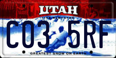UT license plate C035RF